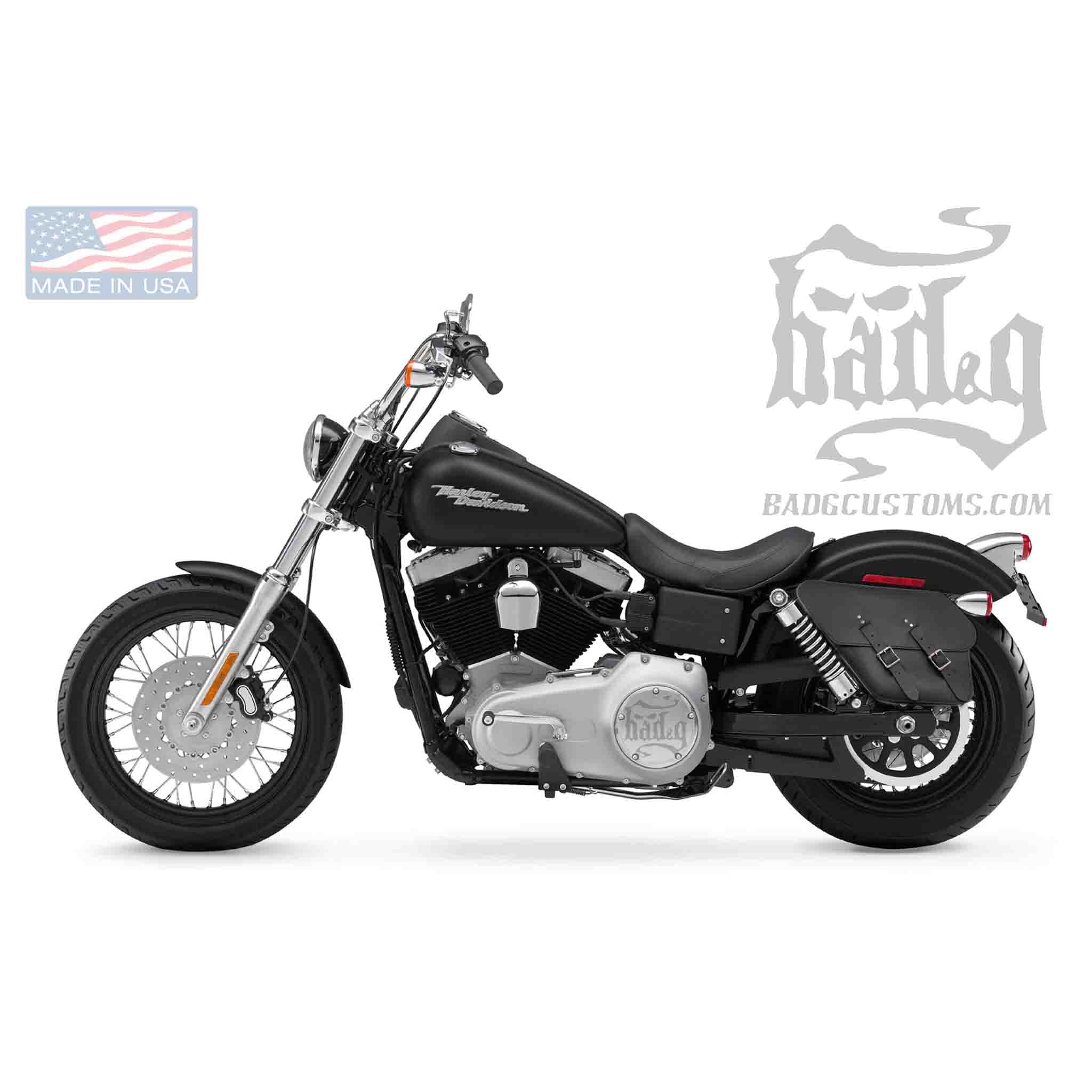 Upgrade your Harley-Davidson® Dyna with the DL01 Dyna Left Side Solo Bag. Hand crafted in USA with premium leather and top quality hardware. Durable and stylish, it's the perfect fit for your motorcycle.